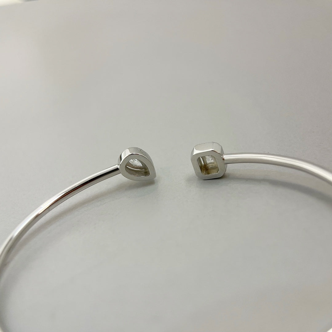 [LUXE]JONC FLEX MY TWIN TOI & MOI SILVER DIAMOND BRACELET
