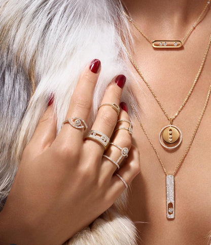 [LUXE]LUCKY MOVE PM NECKLACE PINK GOLD DIAMOND