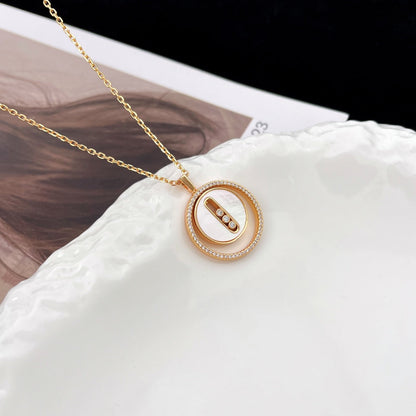 [LUXE]LUCKY MOVE MM NACRE BLANCHE DIAMOND NECKLACE