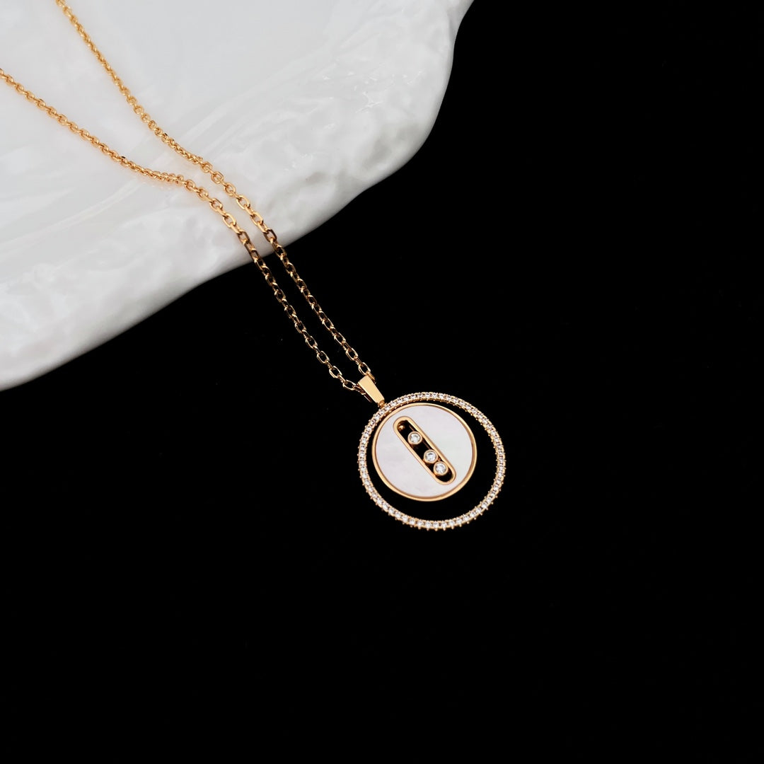 [LUXE]LUCKY MOVE MM NACRE BLANCHE DIAMOND NECKLACE