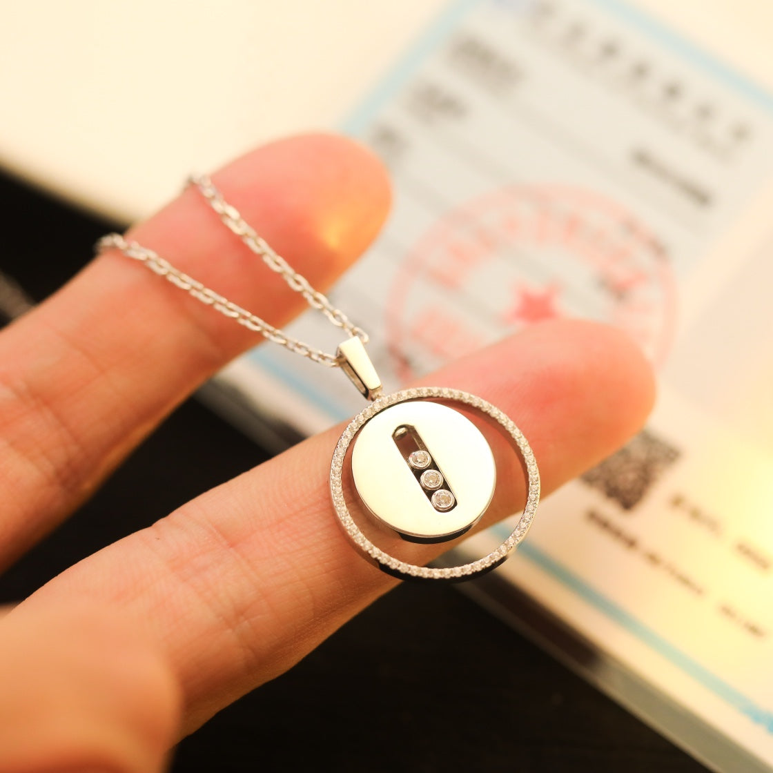 [LUXE]LUCKY MOVE MM SILVER DIAMOND NECKLACE