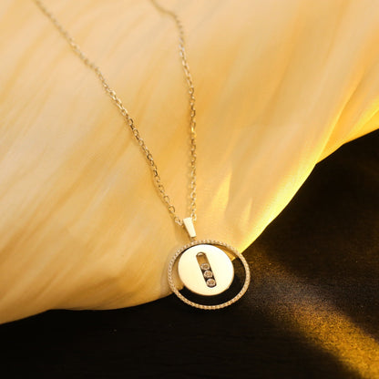 [LUXE]LUCKY MOVE MM SILVER DIAMOND NECKLACE