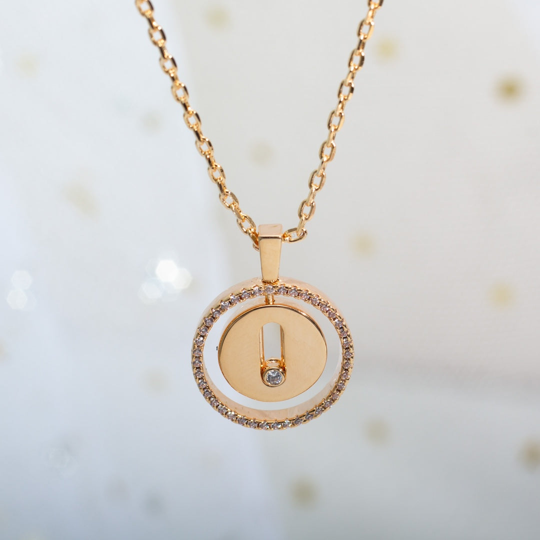[LUXE]LUCKY MOVE PM NECKLACE PINK GOLD DIAMOND