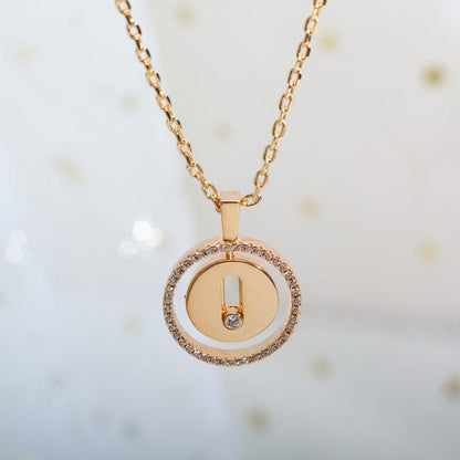 [LUXE]LUCKY MOVE PM NECKLACE PINK GOLD DIAMOND