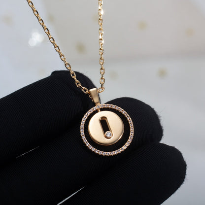 [LUXE]LUCKY MOVE PM NECKLACE PINK GOLD DIAMOND