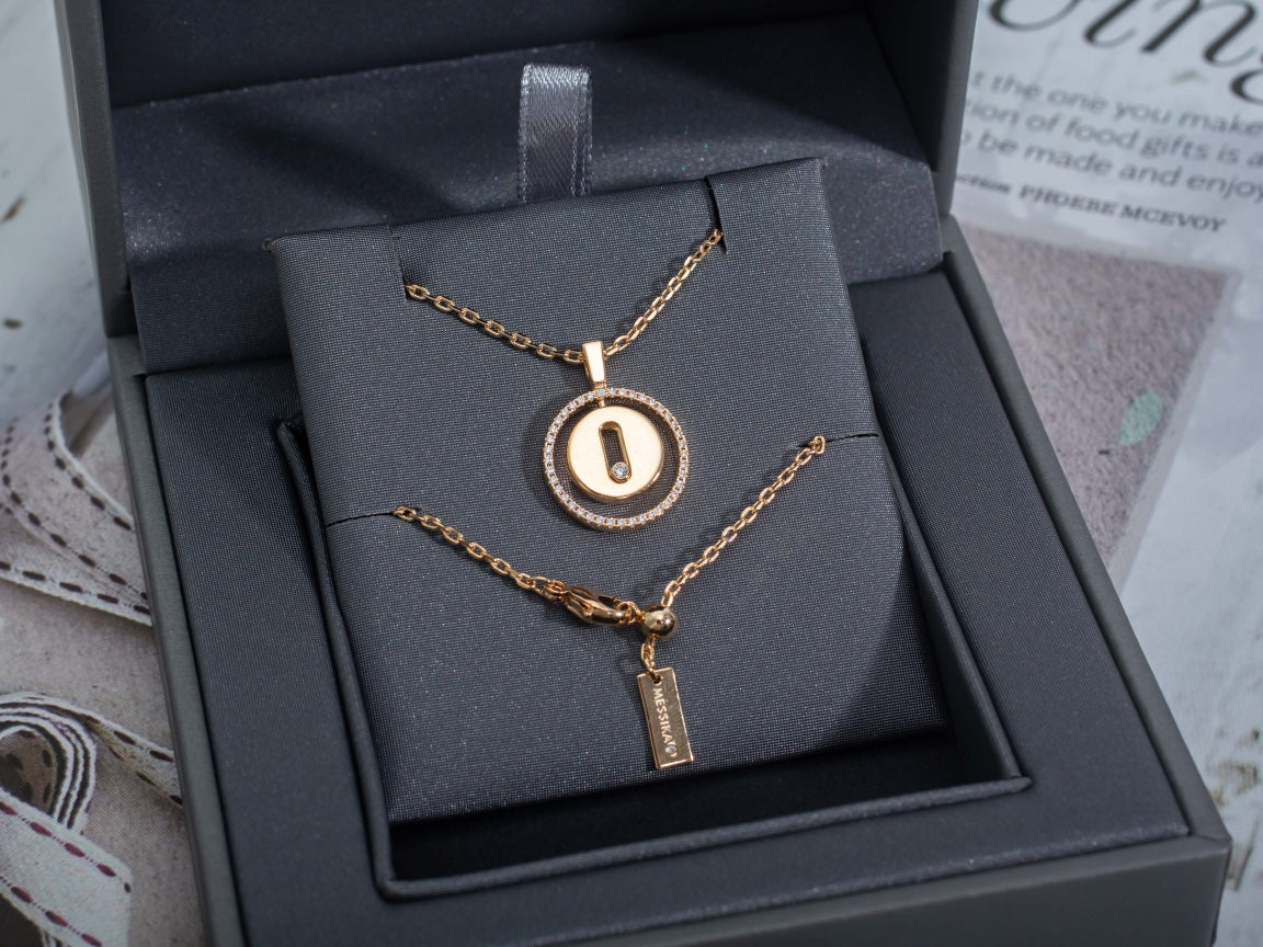[LUXE]LUCKY MOVE PM NECKLACE PINK GOLD DIAMOND