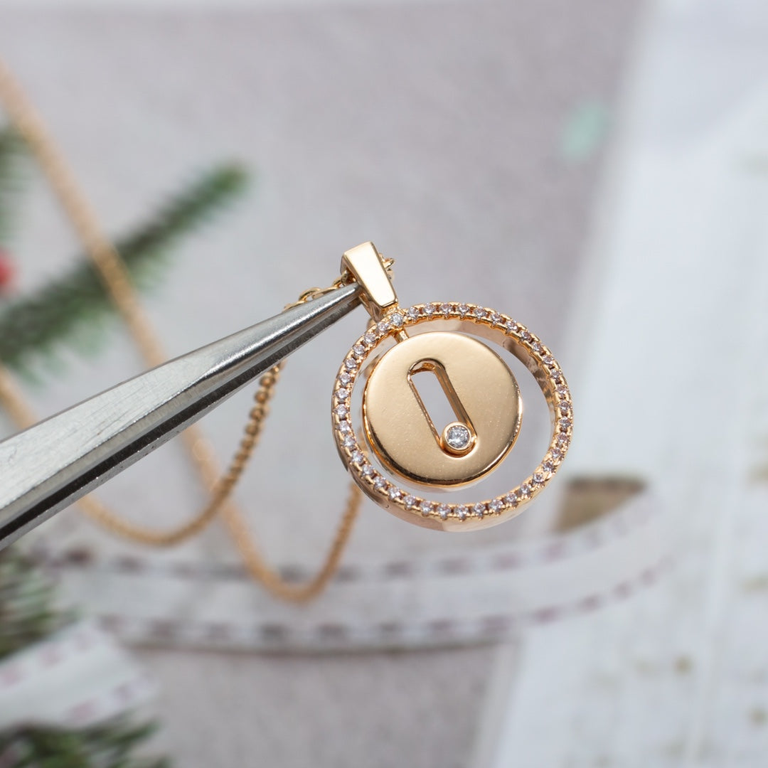 [LUXE]LUCKY MOVE PM NECKLACE PINK GOLD DIAMOND