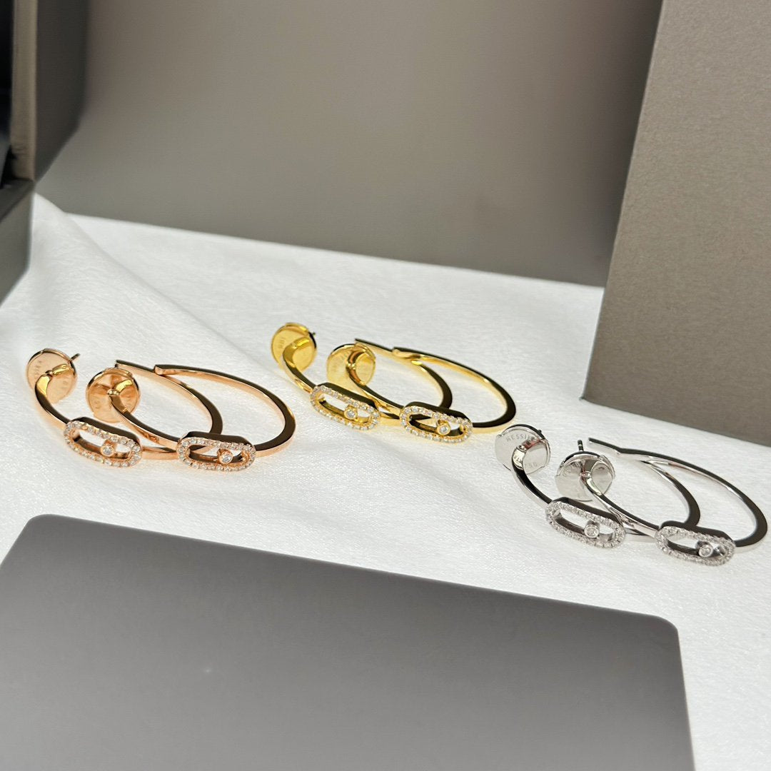 [LUXE]CREOLES MOVE UNO PM DIAMOND EARRINGS