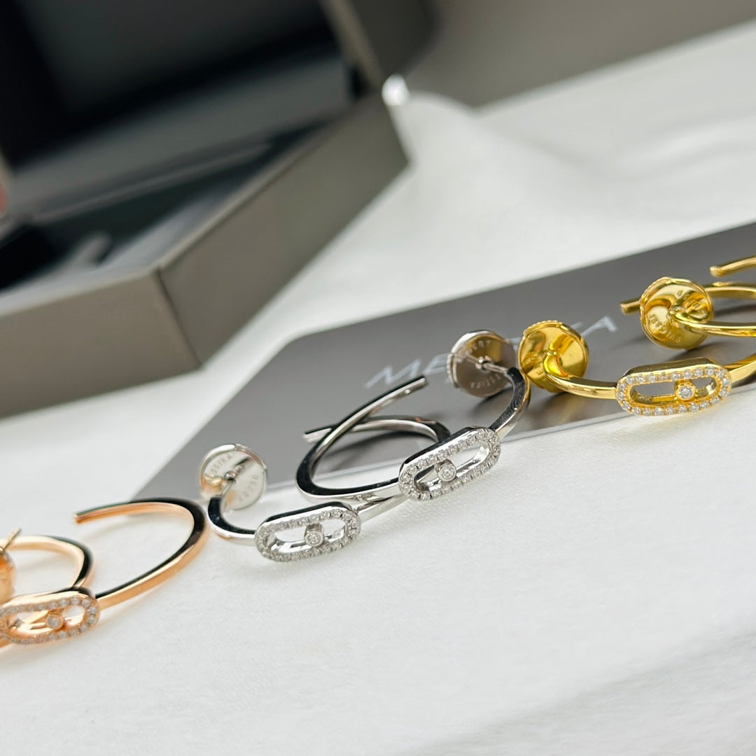 [LUXE]CREOLES MOVE UNO PM DIAMOND EARRINGS