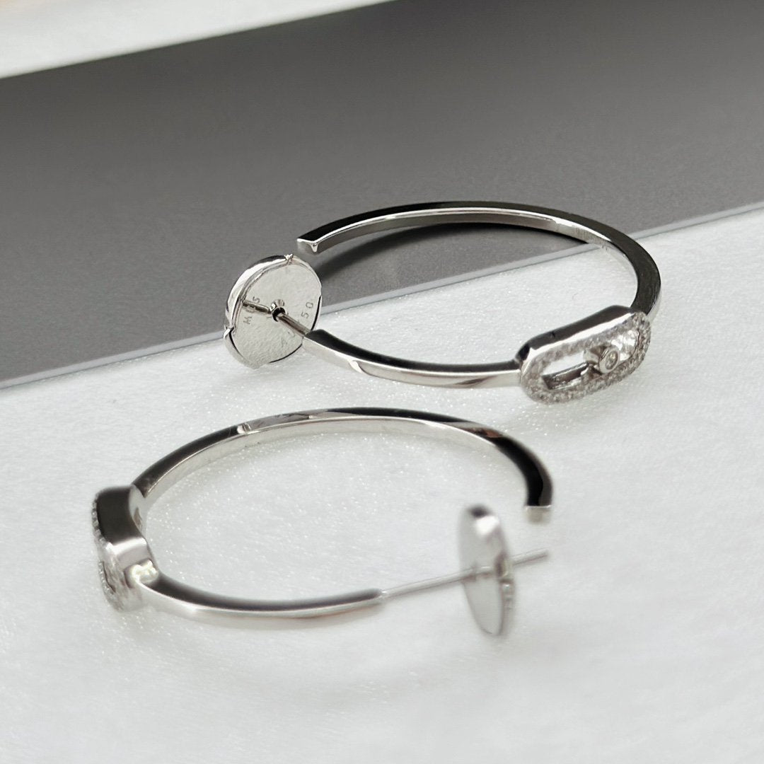 [LUXE]CREOLES MOVE UNO PM DIAMOND EARRINGS
