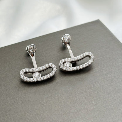 [LUXE]MOVE UNO SILVER DIAMOND EARRINGS