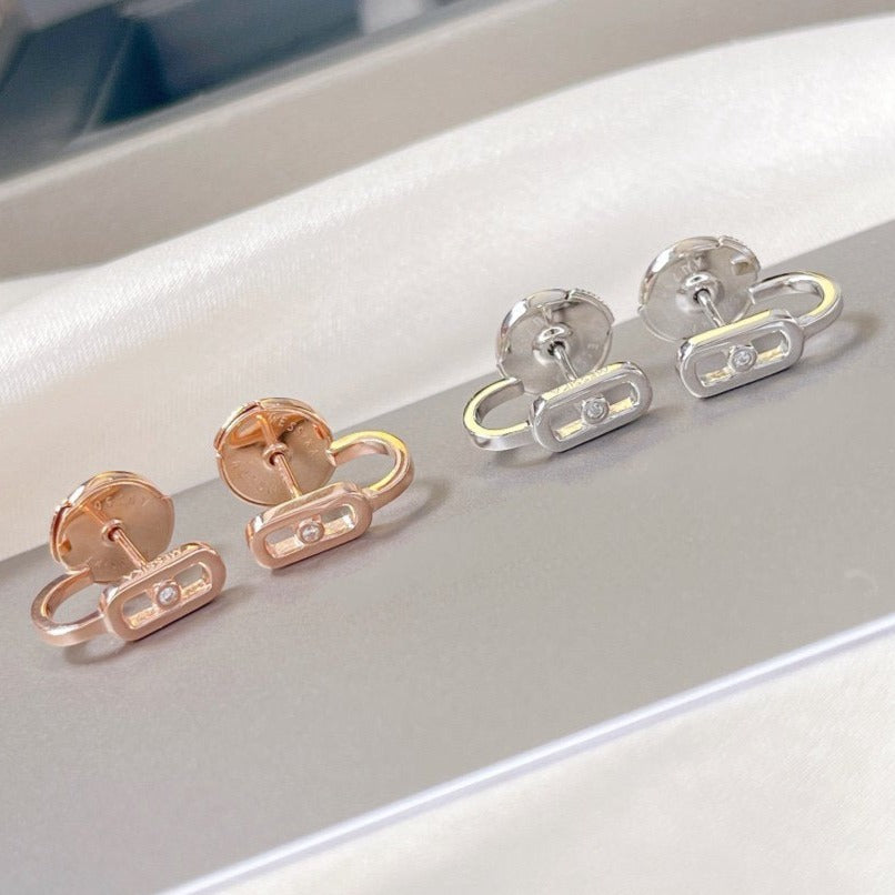 [LUXE]CREOLES MOVE UNO MINI 1 DIAMOND EARRINGS