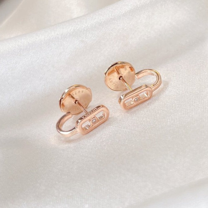 [LUXE]CREOLES MOVE UNO MINI 1 DIAMOND EARRINGS