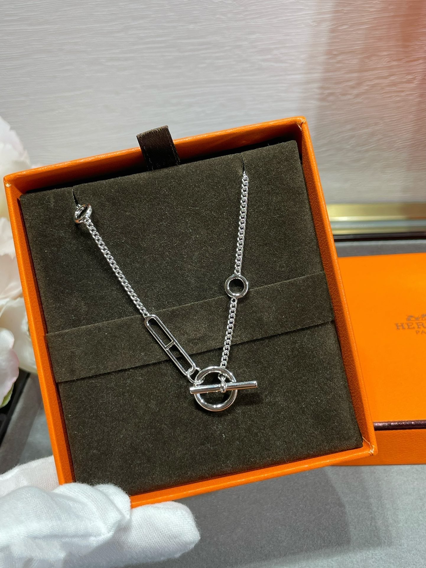 [LUXE]HM STERLING CHAINE D'ANCRE HEART