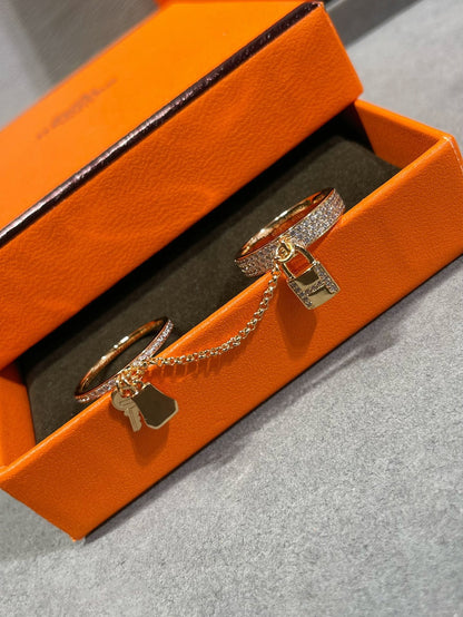 [LUXE]HM KELLY CLOCHETTE DOUBLE RING IN  WITH DIAMONDS