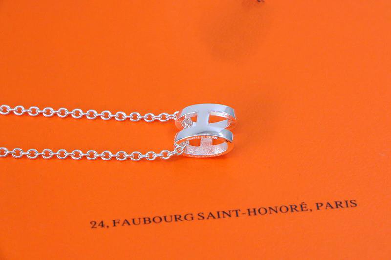 [LUXE]HM NECKLACE H LETTER OVAL SERIES