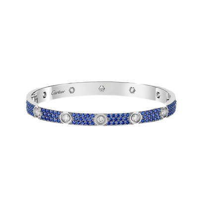 [LUXE]2026 PAVE GEMSTONE LOVE BRACELET 6.1MM 10 DIAMONDS