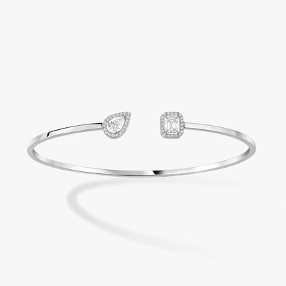 [LUXE]JONC FLEX MY TWIN TOI & MOI SILVER DIAMOND BRACELET