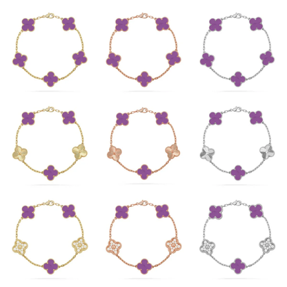 [LUXE] CLOVER 5 MOTIF VIOLET BRACELET COLLECTION
