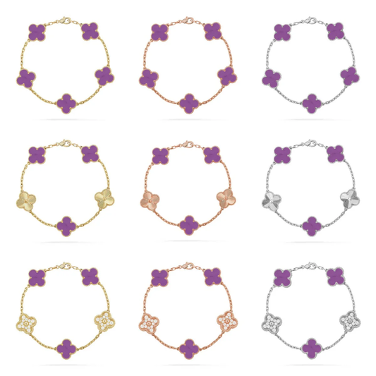 [LUXE] CLOVER 5 MOTIF VIOLET BRACELET COLLECTION