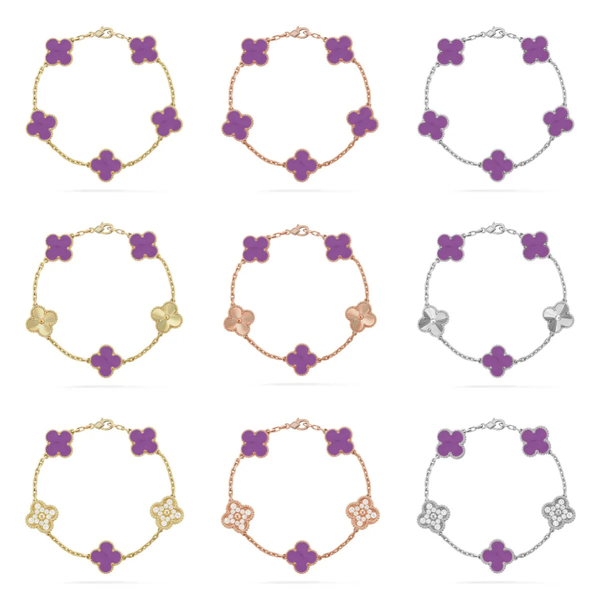 [LUXE] CLOVER 5 MOTIF VIOLET BRACELET COLLECTION