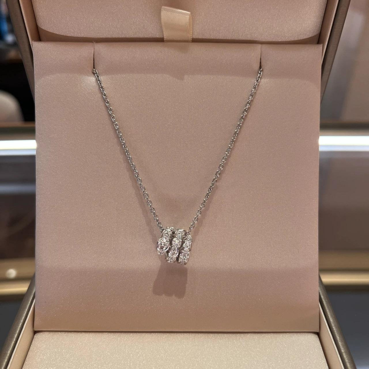 [LUXE]SERPENTI  NECKLACE DOUBLE RING DIAMOND