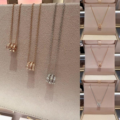 [LUXE]SERPENTI  NECKLACE DOUBLE RING DIAMOND
