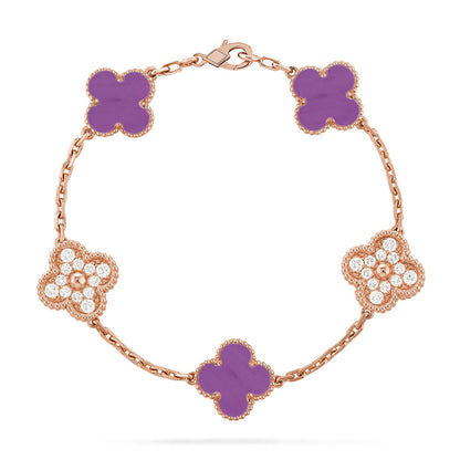 [LUXE] CLOVER 5 MOTIF VIOLET BRACELET COLLECTION