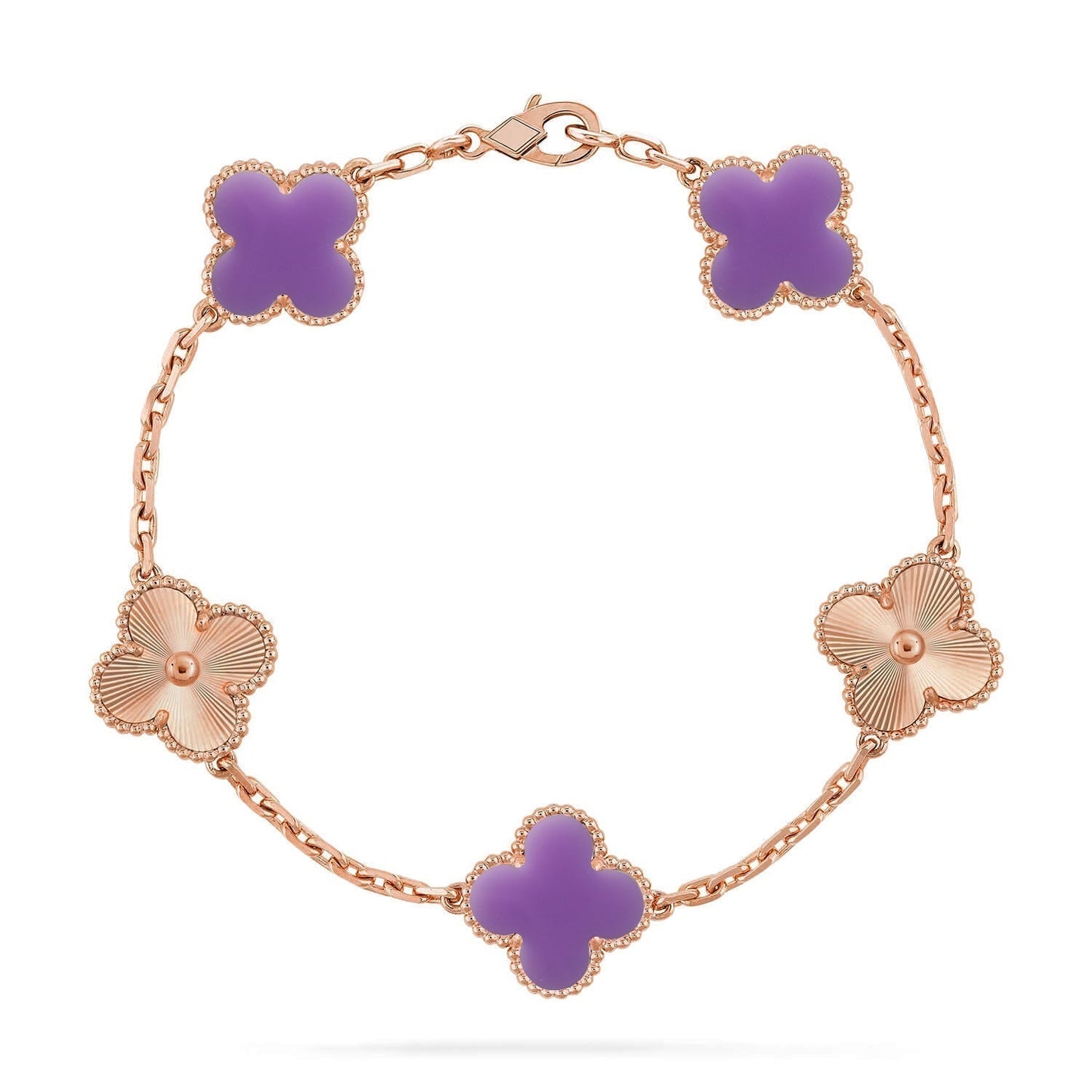 [LUXE]CLOVER 5 MOTIF LIGHT PURPLE BRACELET COLLECTION