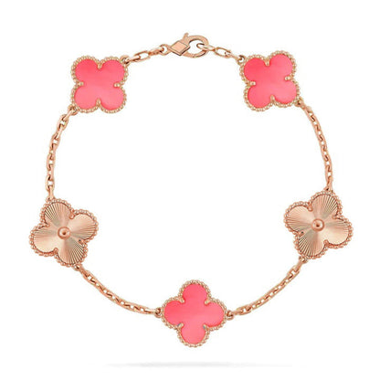 [LUXE] CLOVER 5 MOTIFS  PINK MOP BRACELET COLLECTION