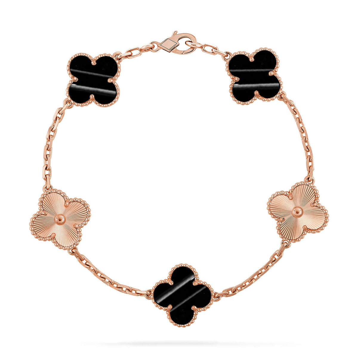 [LUXE] CLOVER 5 MOTIF PULSAR STONE BRACELET COLLECTION
