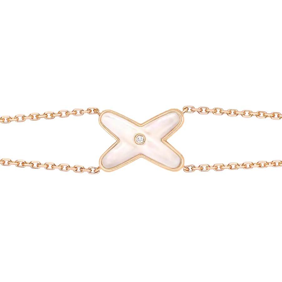 [LUXE]JEUX BRACELET WHITE MOP PINK GOLD 1 DIAMOND