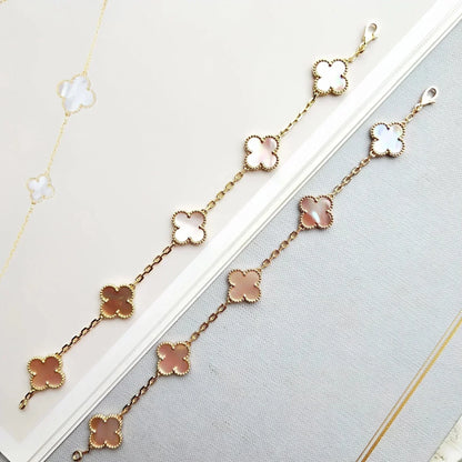 [LUXE] CLOVER 5 MOTIFS  PINK MOP BRACELET COLLECTION