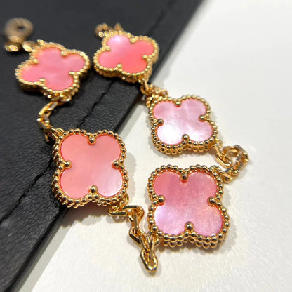 [LUXE] CLOVER 5 MOTIFS  PINK MOP BRACELET COLLECTION