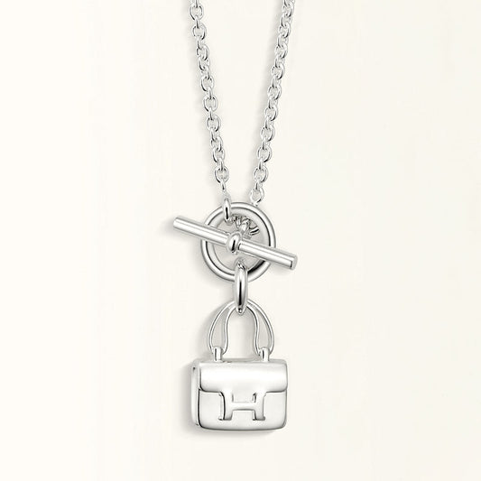 [LUXE]POP H PEDANT SILVER NECKLACE
