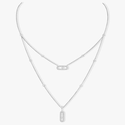 [LUXE]MOVE 2 ROW DIAMOND NECKLACE