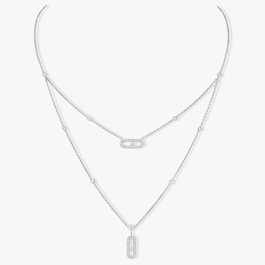 [LUXE]MOVE 2 ROW DIAMOND NECKLACE