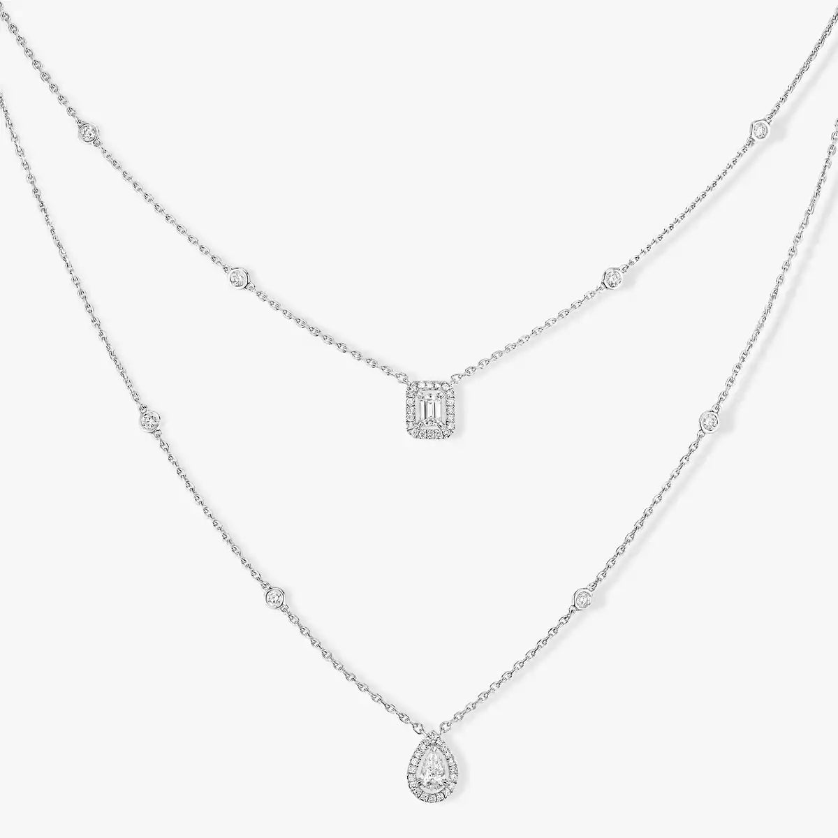 [LUXE]Diamond Necklace My Twin 2 Rows