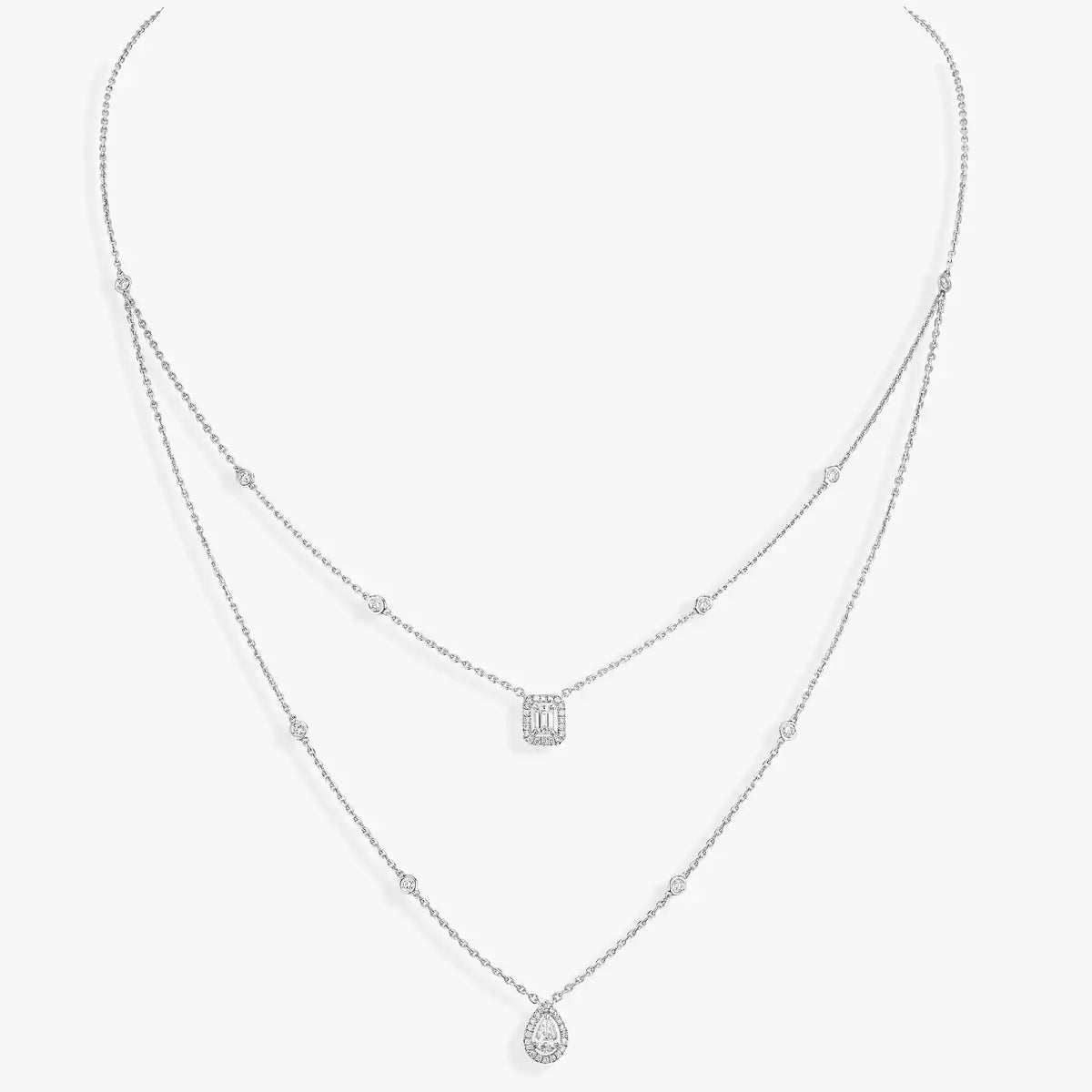 [LUXE]Diamond Necklace My Twin 2 Rows