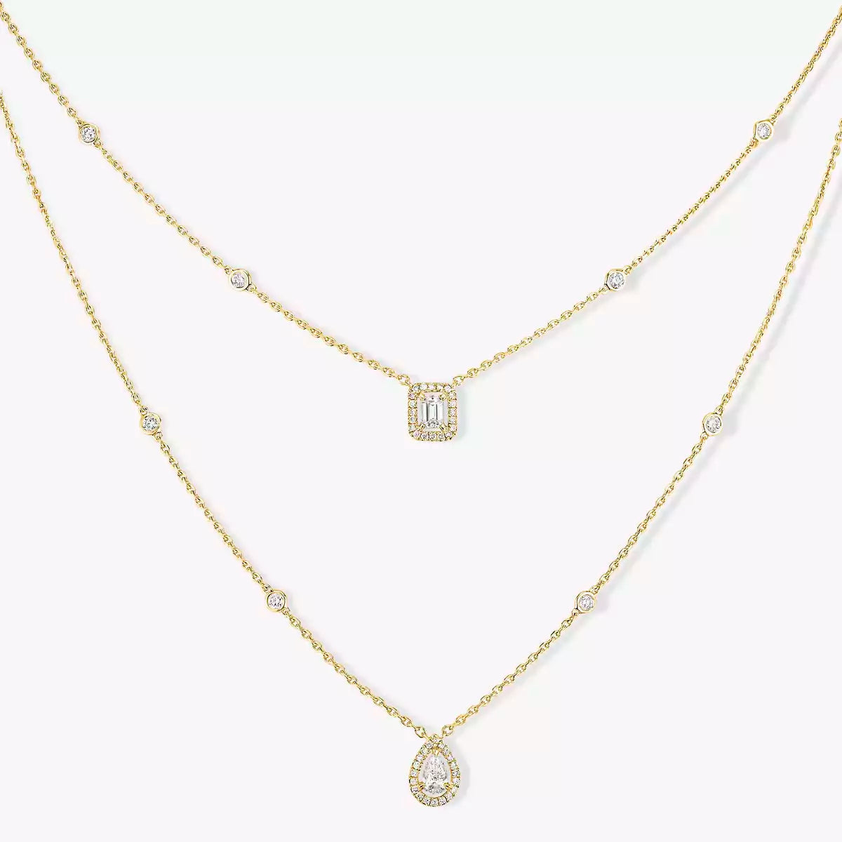 [LUXE]Diamond Necklace My Twin 2 Rows
