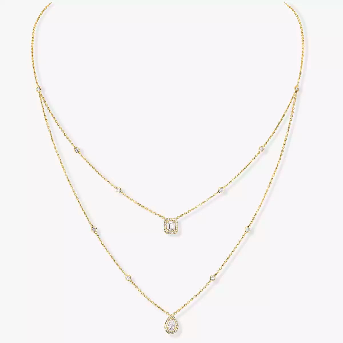 [LUXE]Diamond Necklace My Twin 2 Rows