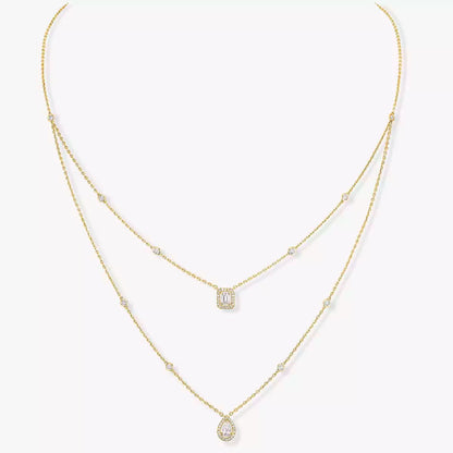 [LUXE]Diamond Necklace My Twin 2 Rows