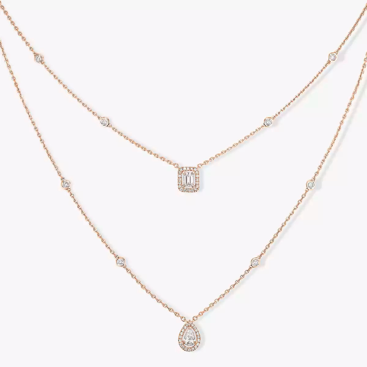 [LUXE]Diamond Necklace My Twin 2 Rows