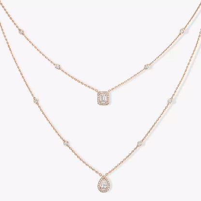 [LUXE]Diamond Necklace My Twin 2 Rows