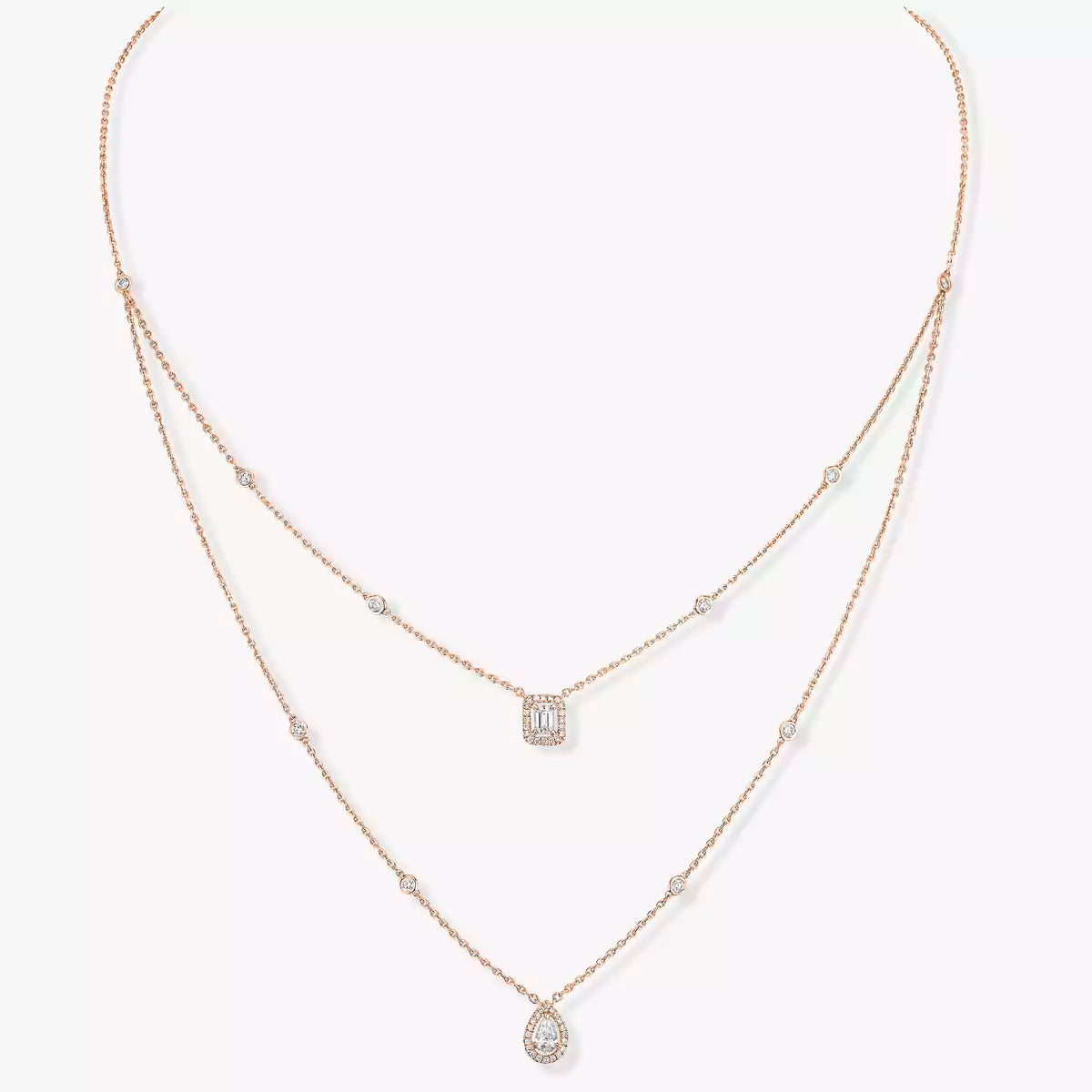 [LUXE]Diamond Necklace My Twin 2 Rows