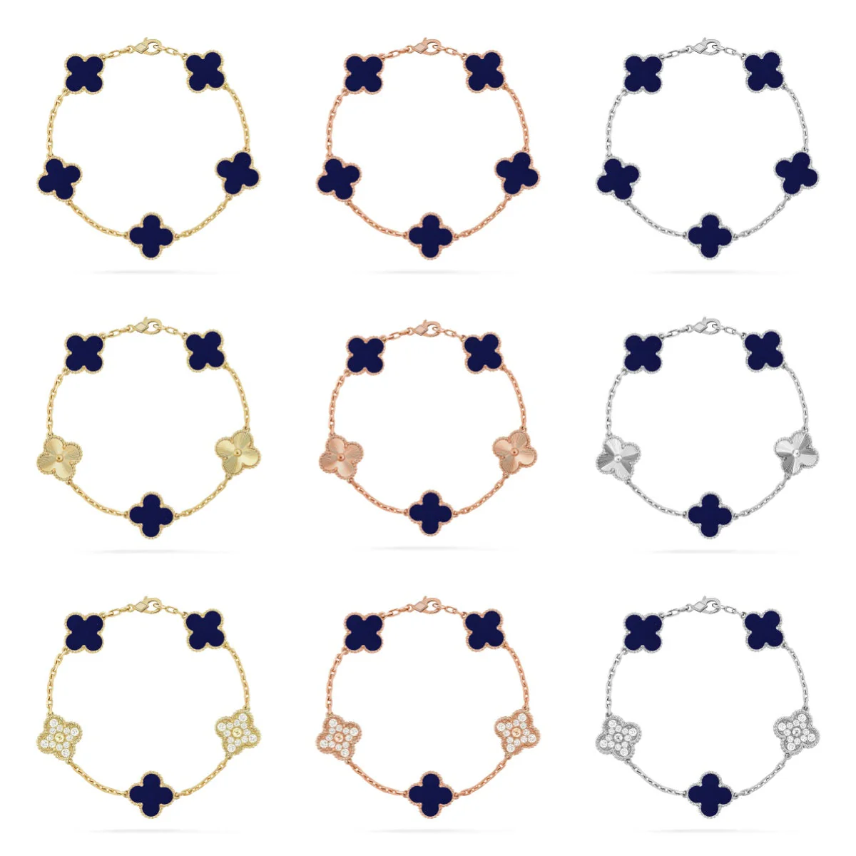 [LUXE]CLOVER 5 MOTIF LAPIS LAZULI BRACELET COLLECTION