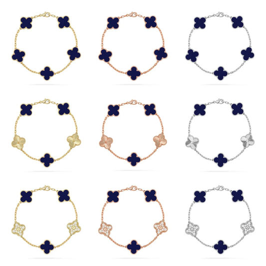 [LUXE]CLOVER 5 MOTIF LAPIS LAZULI BRACELET COLLECTION