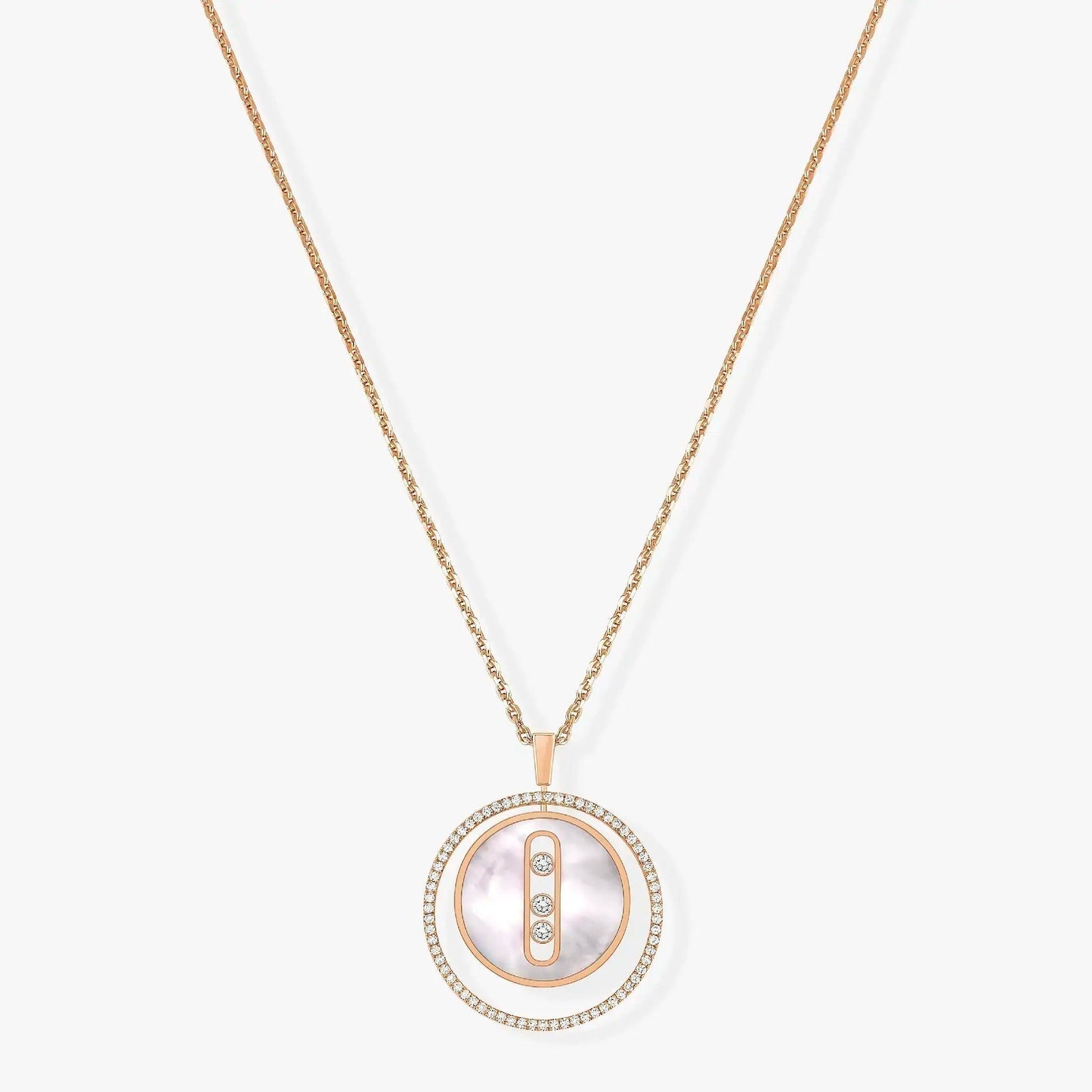 [LUXE]LUCKY MOVE MM NACRE BLANCHE DIAMOND NECKLACE