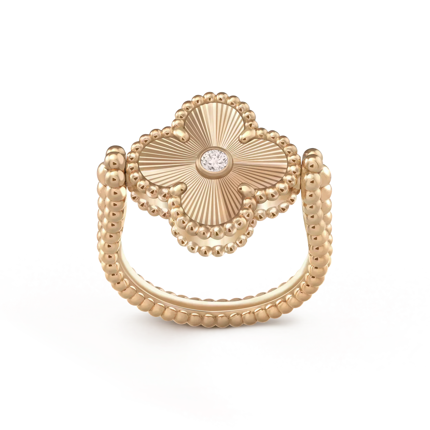 [LUXE]CLOVER RIVERSIBLE ROSE GOLD RING
