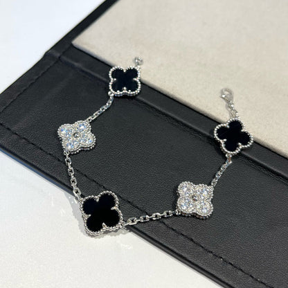 [LUXE] CLOVER 5 MOTIF ONYXS BRACELET COLLECTION